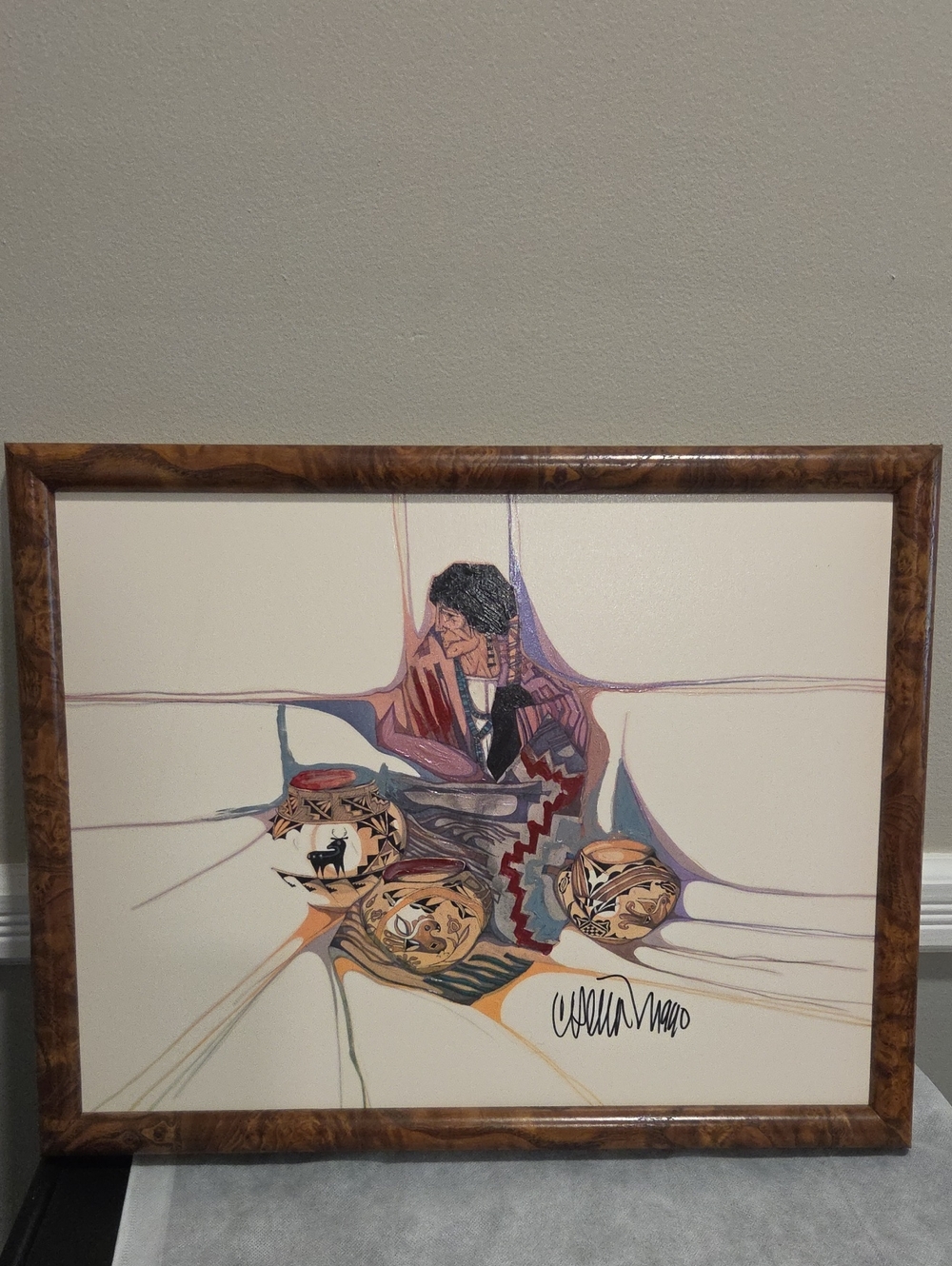 Tres De Acoma Artwork From Colcha Series- Amado Maurilio Peña Jr Native